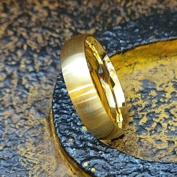 Engraved Womens Matte Gold Promise Ring Band Personalized Promise Ring For Girls - Picture 7 of 12